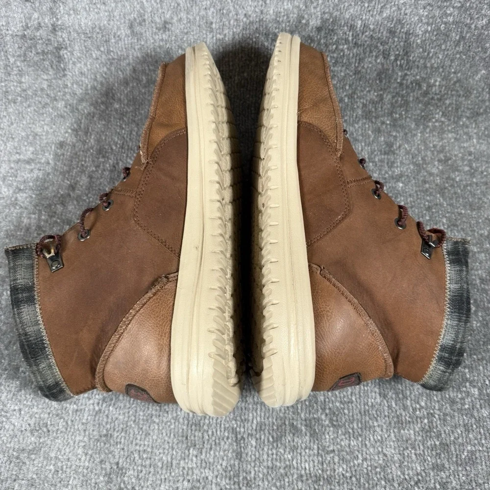 Hey Dude Ankle Boots Men's 12 Cognac Faux Leather Bradley Classic